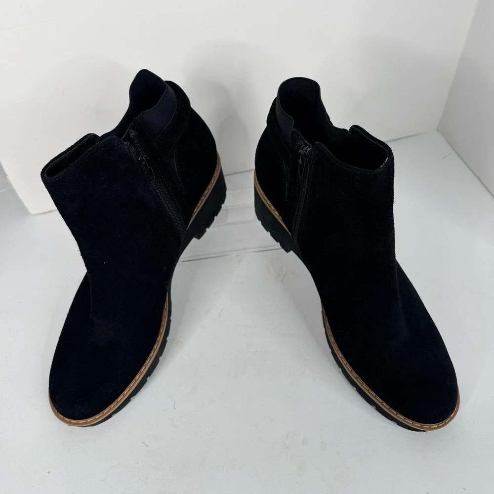Giani Bernini‎ Vaass Black Suede Ankle Booties Womens 10M